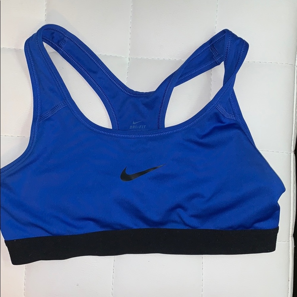 Blue Nike sports bra